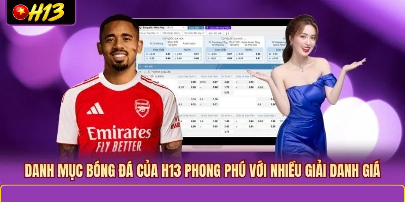 Danh mục bóng đá của H13 phong phú với nhiều giải danh giá